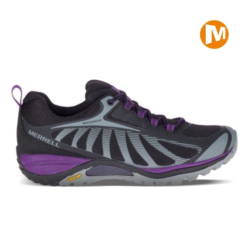 Merrell Siren Edge 3 Waterproof Wanderschuhe Damen Schwarz/Lila [DE-ZQUDT]